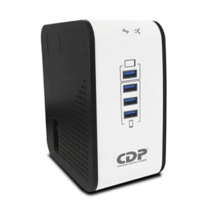 Regulador de voltaje CDP R2CU-AVR1008 1000VA/500W indicadores LED de funcionamiento 8  NEMA 5-15R y 4 puertos USB