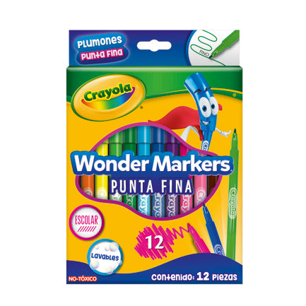 Plumones  Crayola Wonder con 12 piezas
