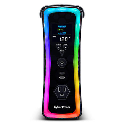 UPS CyberPower GX150C2 1500VA 1000W 120V PFC Activo RGB Panel LCD USB-Cx2