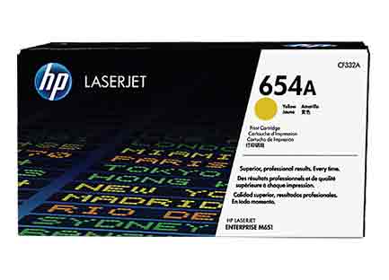 Tóner HP LaserJet 654A Amarillo