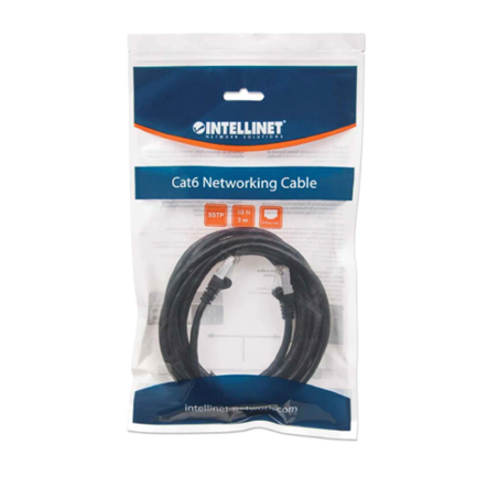 Cable Intellinet Red Cat6a S/FTP RJ45 50 Micras 3m Color Negro