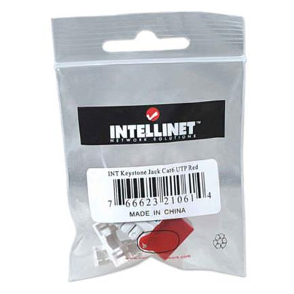 Jack Intellinet RJ45/Cat6 Keystone de Impacto UTP Color Rojo