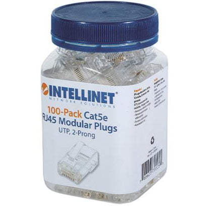 Plug Intellinet RJ45 Cat 5e UTP Multifilar 15 Micras Bote C/100 Pzas