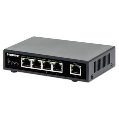 Switch Intellinet PoE+ con 5 Puertos Gigabit Color Negro