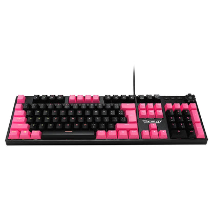 Teclado Mecánico Gamer Ocelot Gaming Alámbrico Usb Español Negro / Rosa + Rgb Ogmk04