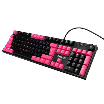 Teclado Mecánico Gamer Ocelot Gaming Alámbrico Usb Español Negro / Rosa + Rgb Ogmk04