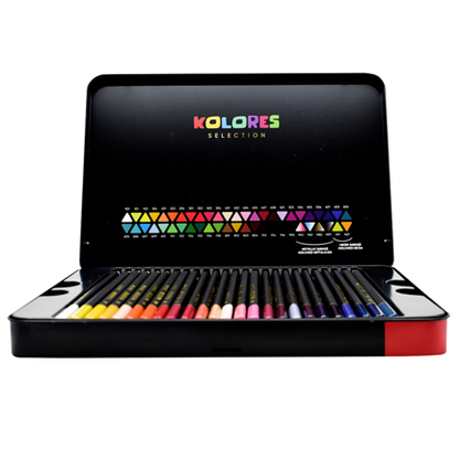 Colores de madera semi profesionales Kores estuche metal c/50 piezas