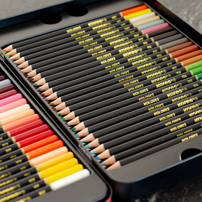 Colores de madera semi profesionales Kores estuche metal c/50 piezas
