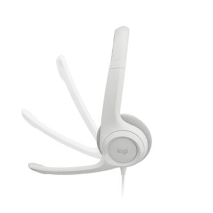 Audífonos Logitech USB H390 para Computadora con Audio Dígital Mejorado Control en Cable Color Blanco Crudo