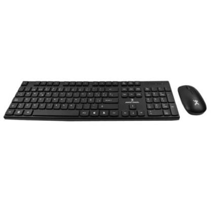 Kit de Teclado y Mouse Perfect Choice Dust Inalámbrico USB Silencioso y Antiderrames Color Negro