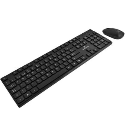 Kit de Teclado y Mouse Perfect Choice Dust Inalámbrico USB Silencioso y Antiderrames Color Negro