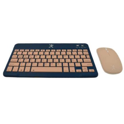 KIT TECLADO Y MOUSE PERFECT CHOICE COMPACTO BLUETOOTH 2 EN 1 GENOVA - AZUL