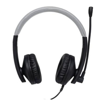 Audífonos Perfect Choice Profesional USB con Micrófono Cable 1.8m Negro con Gris