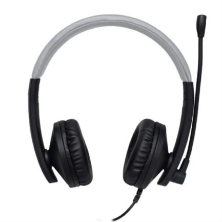 Audífonos Perfect Choice Profesional USB con Micrófono Cable 1.8m Negro con Gris