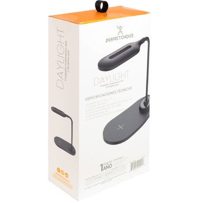 CARGADOR INALAMBRICO PERFECT CHOICE CON LAMPARA LED  DAYLIGHT