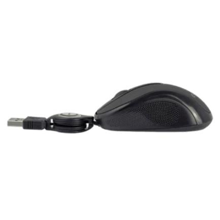 Mini Mouse Easy Line Óptico Retráctil Alámbrico 1000dpi Color Negro