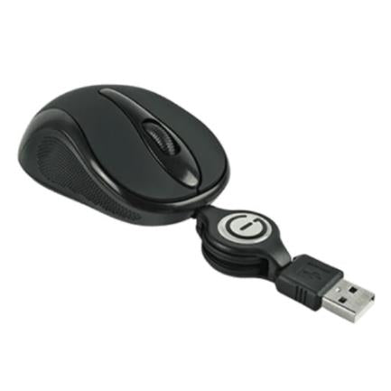 Mini Mouse Easy Line Óptico Retráctil Alámbrico 1000dpi Color Negro