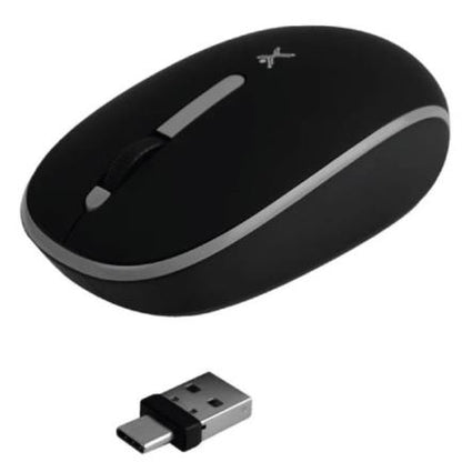 Mouse Inalámbrico Perfect Choice Whisper 2.4 GHz Conector Dual USB C/A Alcance 10m Color Negro