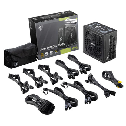 Fuente de Poder 1250W MSI MAG A1250GL PCIE5 80 PLUS Gold ATX Modular 24-pin ATX 135mm