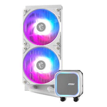 Enfriamiento Liquido MSI MAG CORELIQUID A13 240 para CPU 2x 120mm hasta 2000RPM Blanco