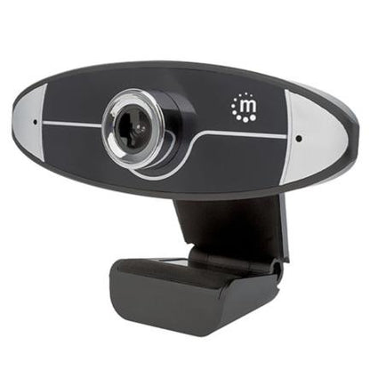 Cámara Web Manhattan Alta Definición HD 720p USB Micrófono Base Ajustable Color Negro