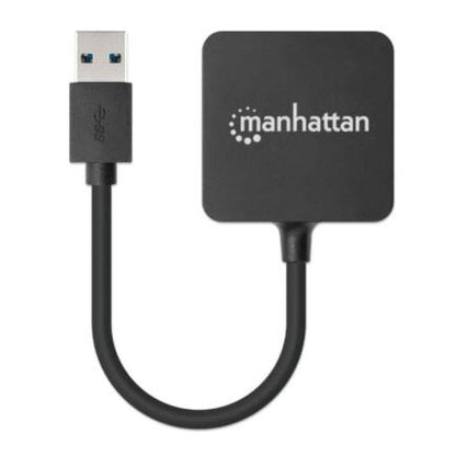 Mini Hub Manhattan USB 3.0 Alta Velocidad 4 Puertos Color Negro