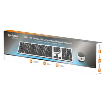 Teclado y Mouse Manhattan Optico Inalambrico 2.4G Negro combo