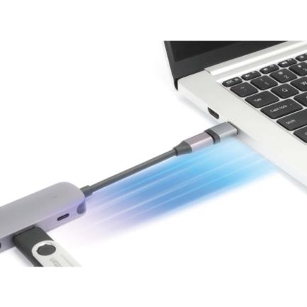 Adaptador USB-C V3.2 Gen1 AM-CH 5Gbps 3A Aluminio Gris Espacial/Negro