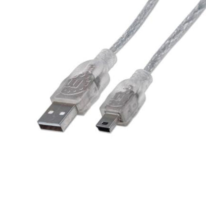 Cable Manhattan USB Mini B Alta Velocidad 2.0 A Mini B 1.8m Color Plata