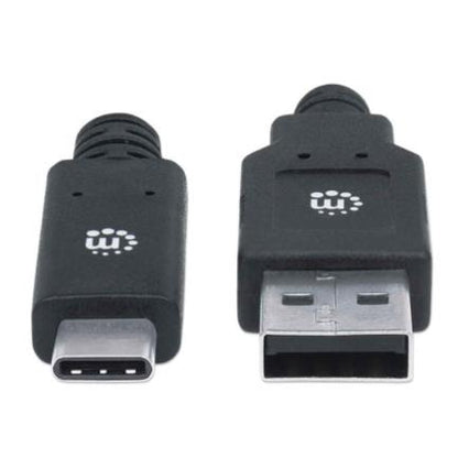 Cable Manhattan USB A-C 3.1 Súper Velocidad 2m Color Negro