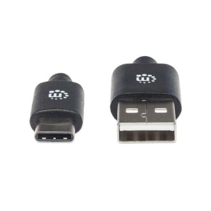 Cable Manhattan USB A-C 2.0 Alta Velocidad 2m Color Negro