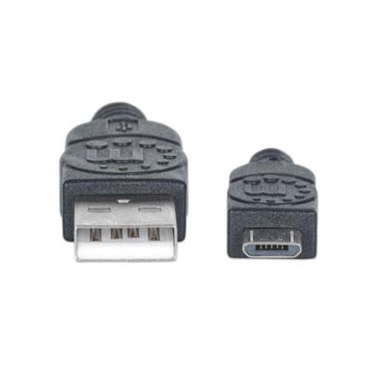 Cable Manhattan USB-A Micro USB-B 2.0 Alta Velocidad 3m Color Negro