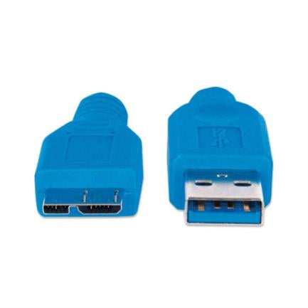 Cable Manhattan USB Micro-B Súper Velocidad 3.2 Gen1 2m Color Azul