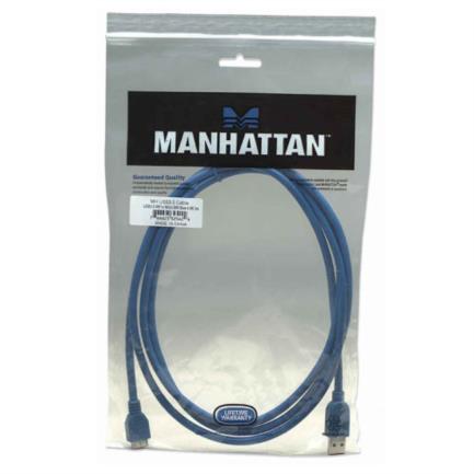 Cable Manhattan USB Micro-B Súper Velocidad 3.2 Gen1 2m Color Azul