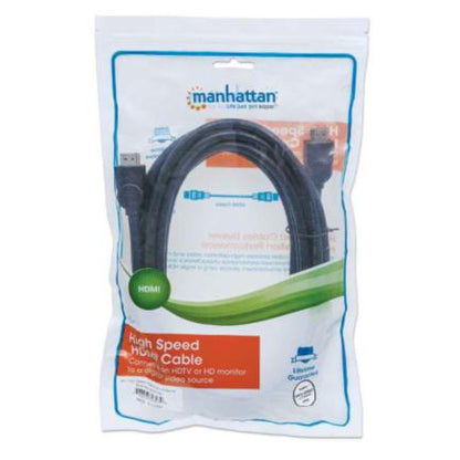 Cable Manhattan HDMI 1.4 M-M Alta Velocidad Canal Ethernet 5m Color Negro