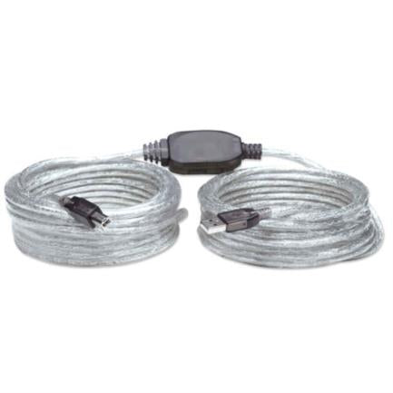 Cable Manhattan Extensión Activa USB Alta Velocidad A-B 11m Color Plata