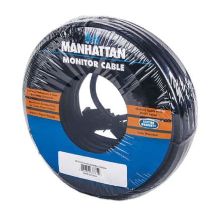 Cable Manhattan para Monitor SVGA HD15 M-M 30m Color Negro