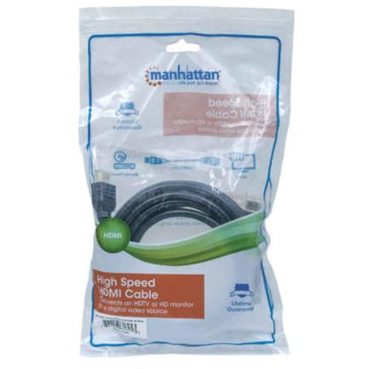 Cable Manhattan HDMI M-M Alta Velocidad con Ethernet 5m Color Negro