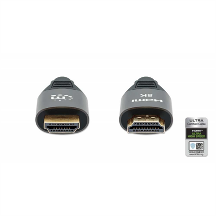 Cable Manhattan HDMI Certificado Ultra Alta Velocidad 8K a 60Hz/4K a 120Hz C/Ethernet 3m Color Negro
