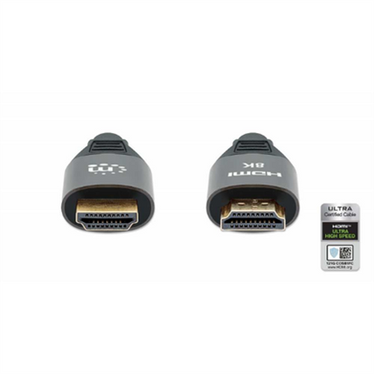 Cable Manhattan HDMI Certificado Ultra Alta Velocidad 8K a 60Hz/4K a 120Hz C/Ethernet 3m Color Negro
