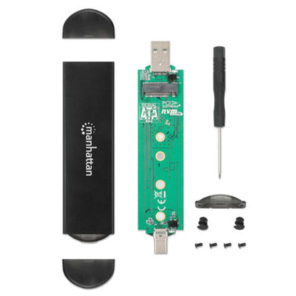 Gabinete SDD Manhattan USB-A / USB-C M.2 NVMe/SATA