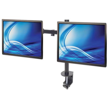 Soporte Monitor Manhattan Universal para 2 Monitores 13" a 32" Brazos Doble Articulación Color Negro