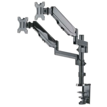 Soporte Monitor Manhattan Universal para 2 Monitores 17" a 32" Pistón Gas Hasta 8 Kg