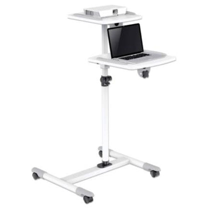 Soporte de Carrito Manhattan para Proyectores/Laptop Altura Ajustable Color Gris-Blanco