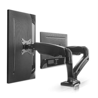 Soporte MANHATTAN de aluminio con pistones de gas p/2 monitores 17 a 32