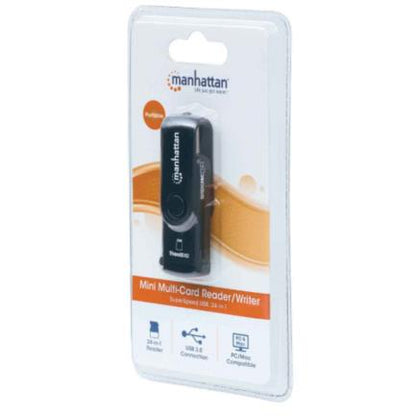 Mini Lector Manhattan Grabador Externo de Tarjetas USB 3.0 Súper Velocidad 24 en 1 Portátil