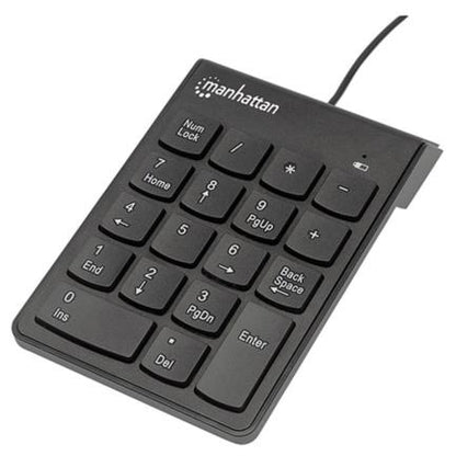 Teclado Numérico Manhattan Alámbrico USB 18 Teclas Color Negro