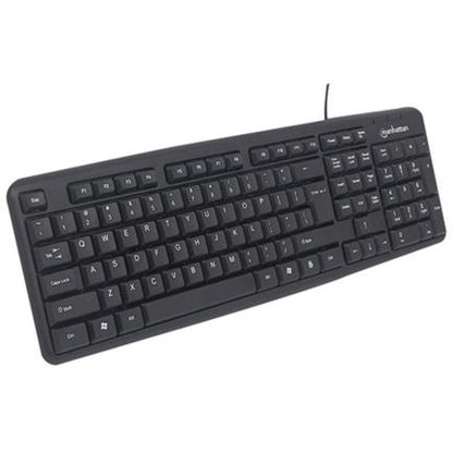 Kit Teclado y Mouse Manhattan Óptico Cableado 1000 ppp Color Negro