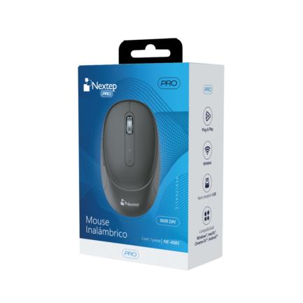 Mouse Nextep Pro Inalambrico Silencioso 1600 Dpi Usb Color Negro Bateria Incluida - vista 5