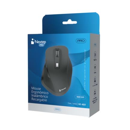 Mouse Nextep Ergonomico Pro 1600 Dpi Silencioso Inalambrico Recargable - vista 8